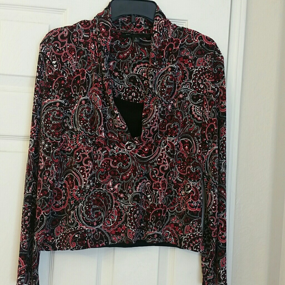 NWOT FANCY LONG SLEEVE BLOUSE BY  BRIGGS NEW YORK.
